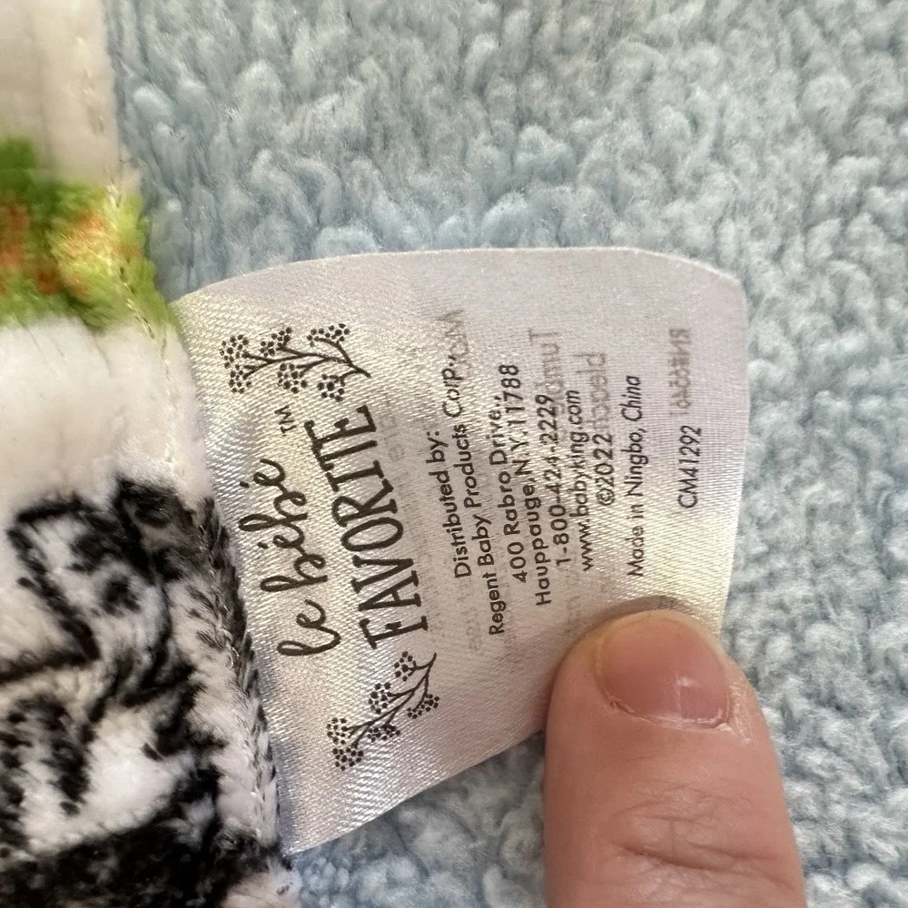 Le Bebe Favorite Baby Lovey‎ Blanket Blue Zebra Giraffe Jungle Zoo Animal